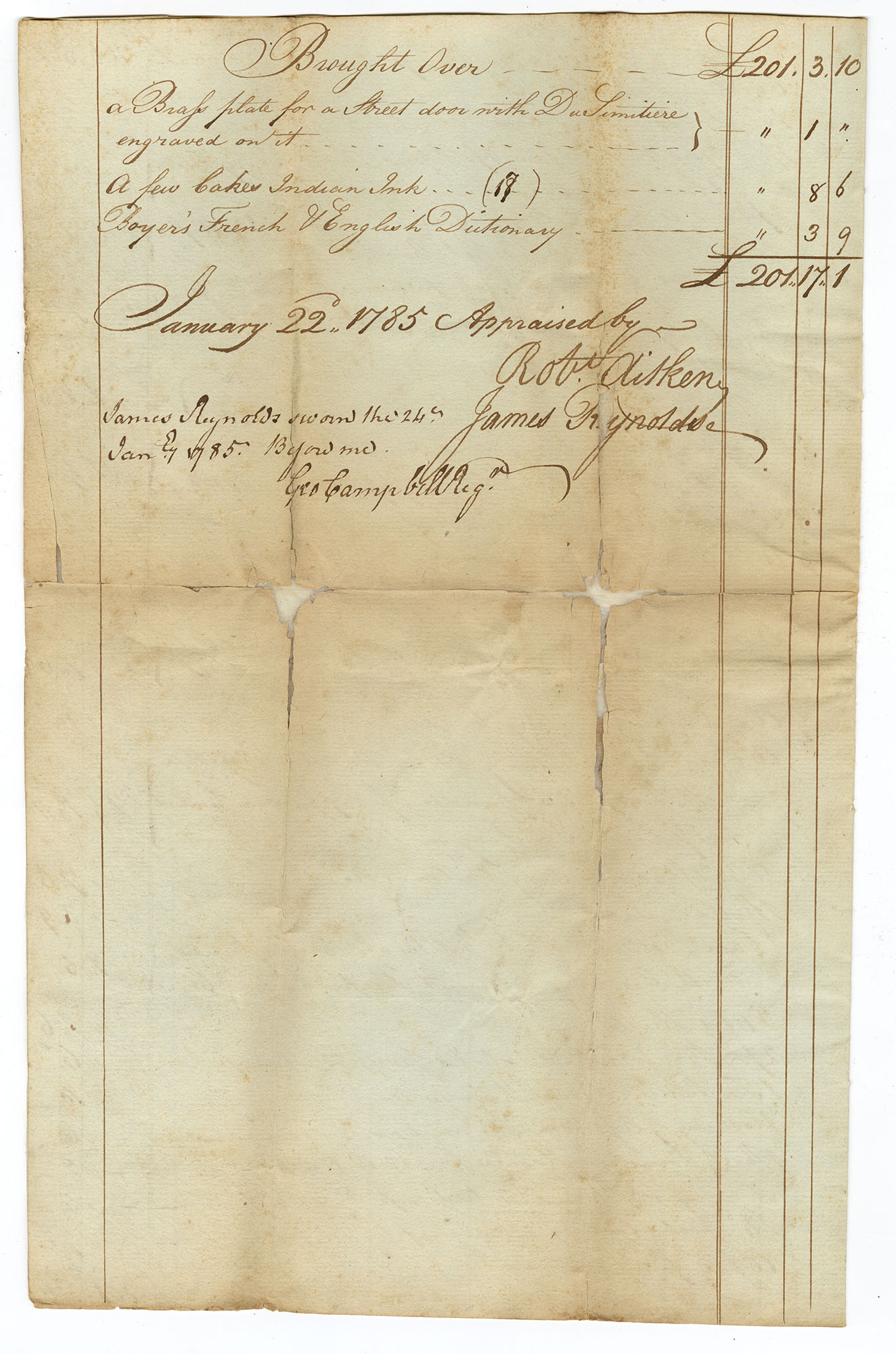 du Simitière estate (right)