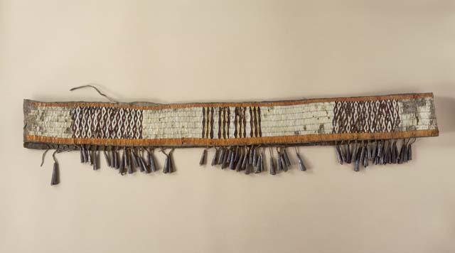 Native American belt ornamented with porcupine quills